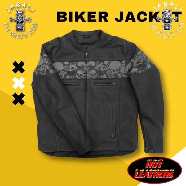 Reflective leather motorcycle on sale jacket