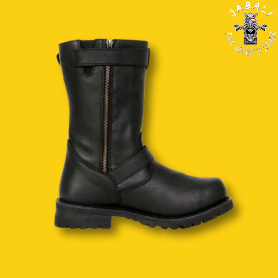 hot leathers btm1005 mens black 10 inch tall round toe engineer leather boots with lug sole Jabali The Bikers Store Motorcycle Gear RGV MCAllen mission monterey 02