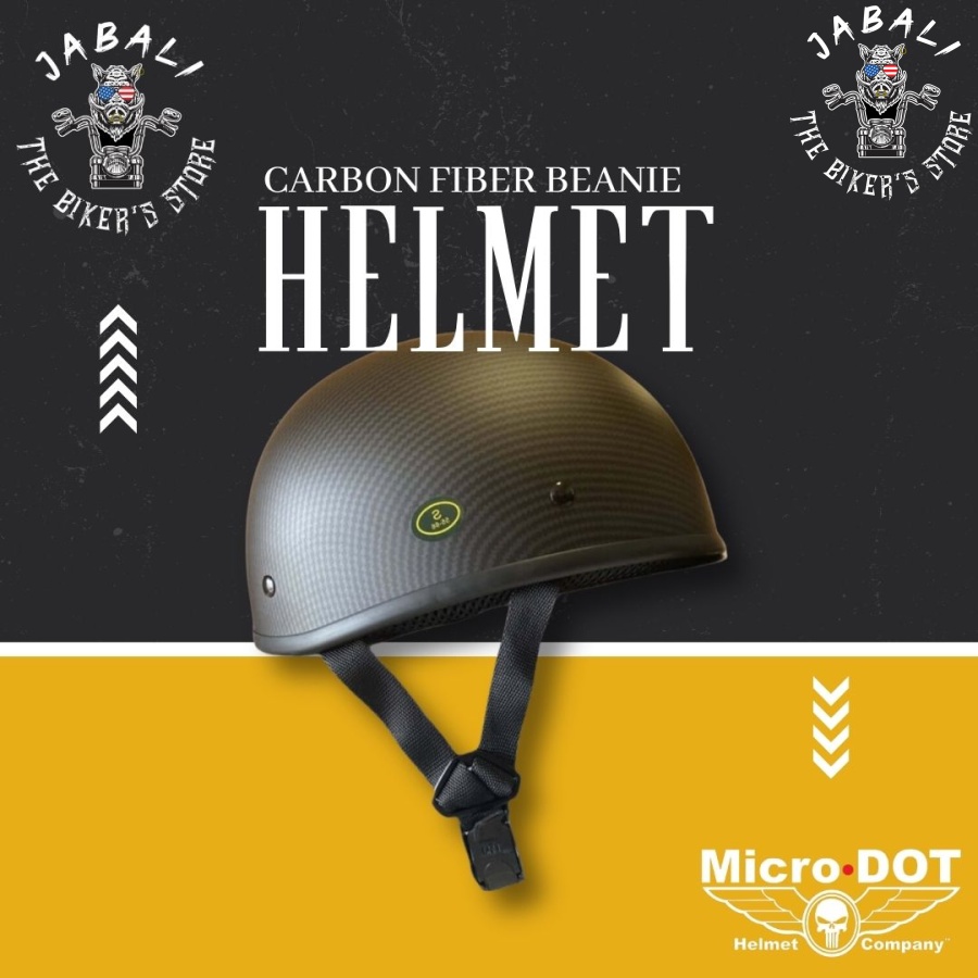 BLISTER BEANIE DOT HELMET WITH CARBON FIBER LOOK FOR BIKERS