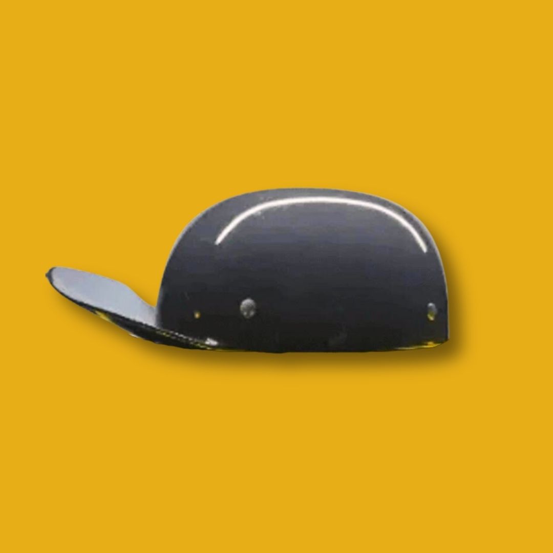 MICROLID CURVE -Baseball Motorcycle Helmet Black Gloss