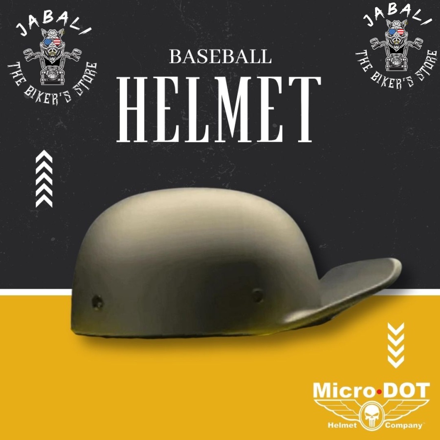 MICROLID CURVE BASEBALL MOTORCYCLE HELMET Charcoal