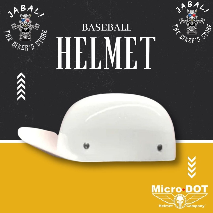 MICROLID CURVE BASEBALL MOTORCYCLE HELMET White Gloss