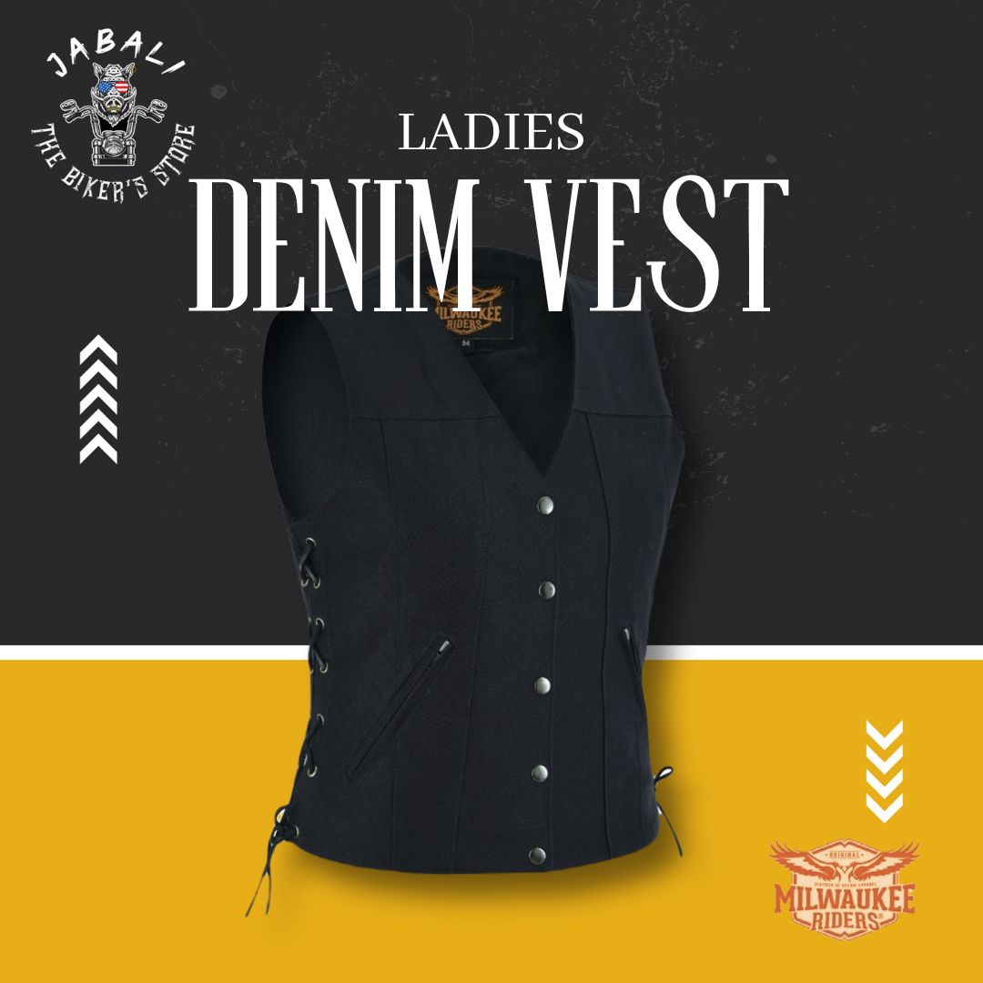 Dream Apparel Women's Black Denim Vest