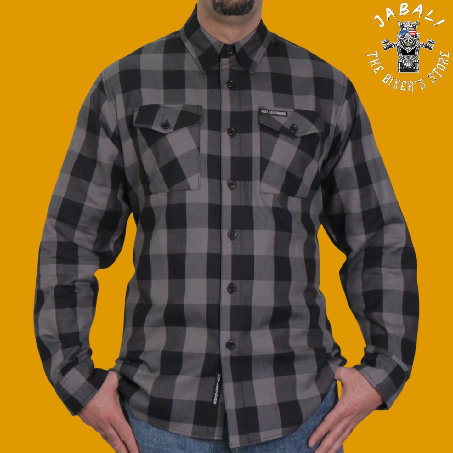 Hot Leathers Black and Gray Flannel Shirt 01