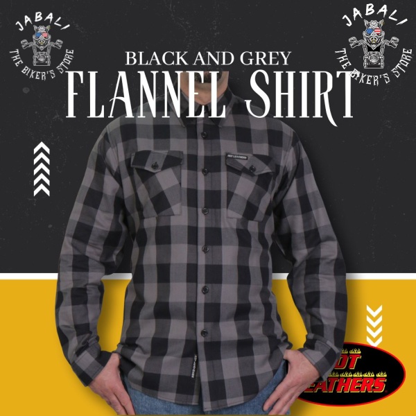 Hot Leathers Black and Gray Flannel Shirt