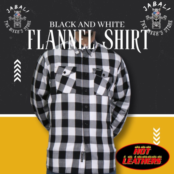 Hot Leathers Black and White Flannel Shirt