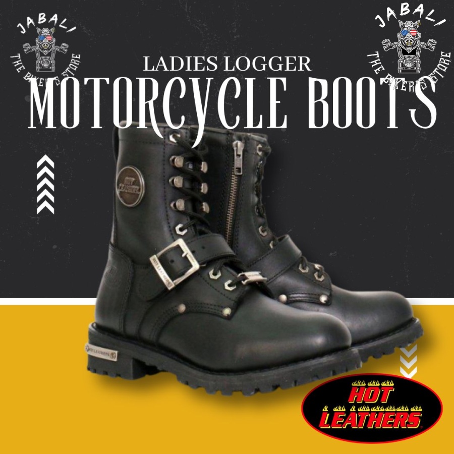 Hot Leathers Ladies Logger Boots