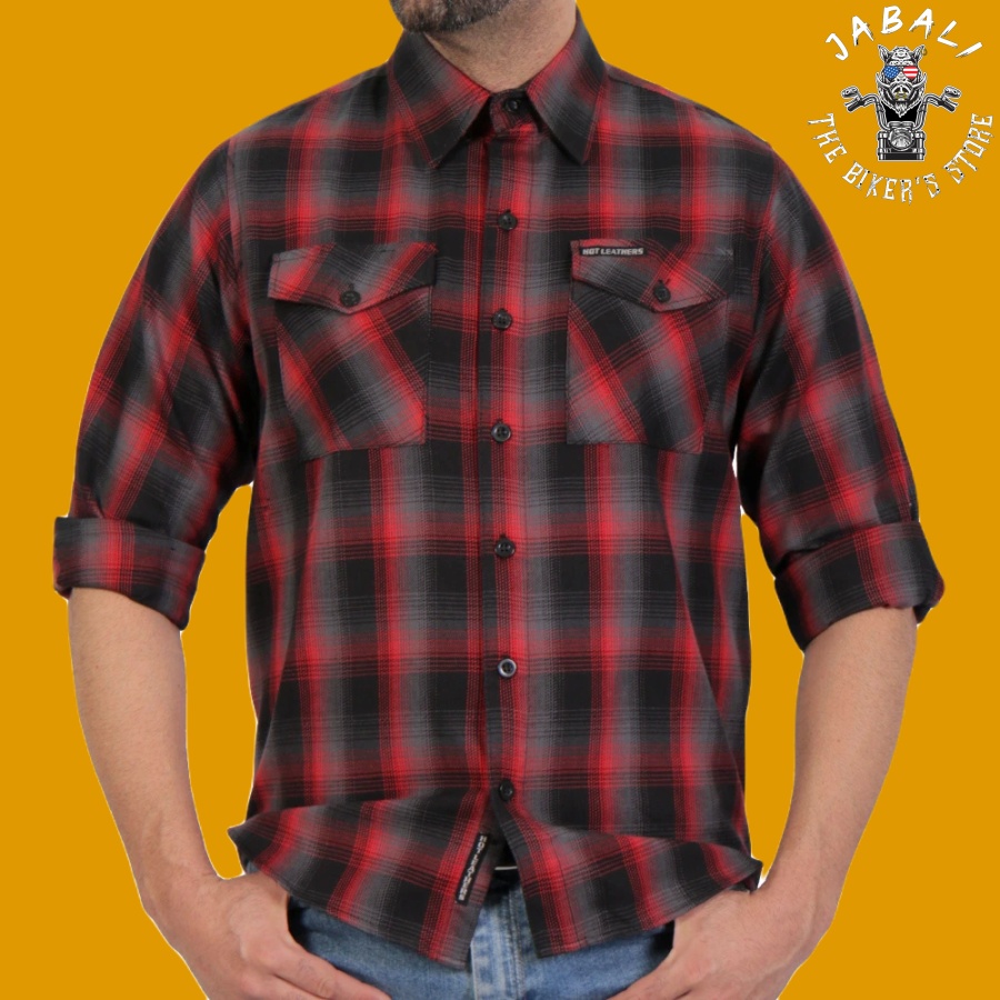 Hot Leathers Red and Gray Flannel Shirt 03