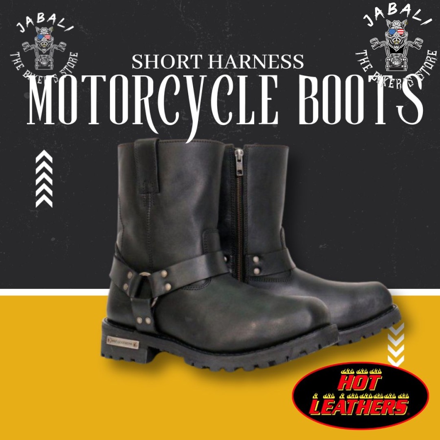 Hot Leathers Short Harness Motorcycle Boots