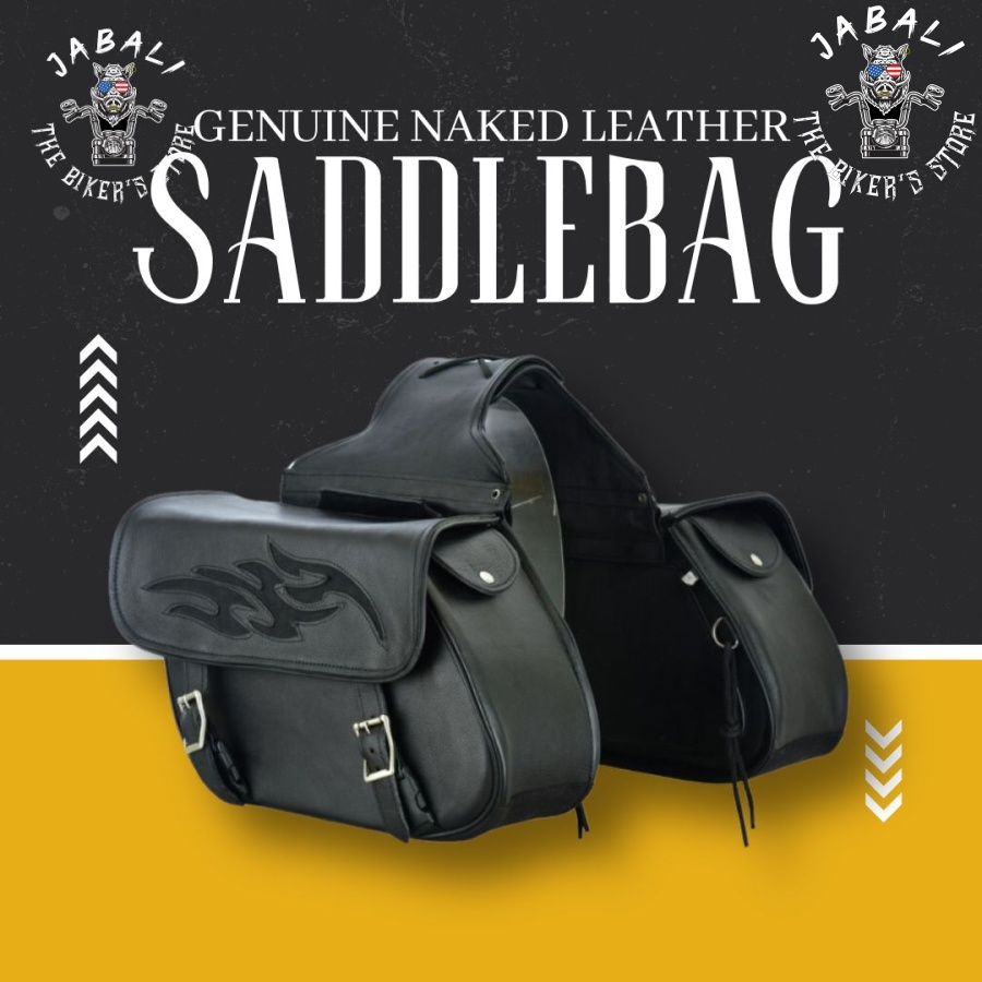 Genuine Naked Leather Concealed Carry Saddlebag with Flame